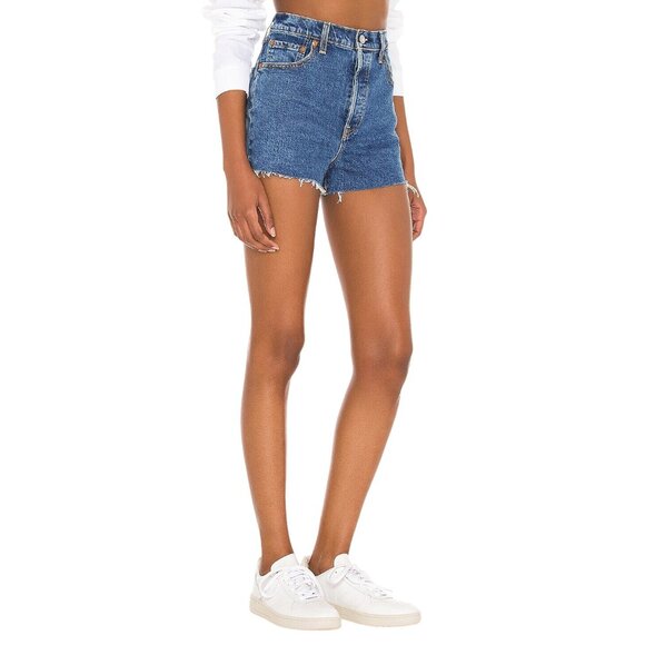 Levi’s Ribcage Shorts in Charleston Erosion 26 Womens Denim Jeans - Picture 3 of 14